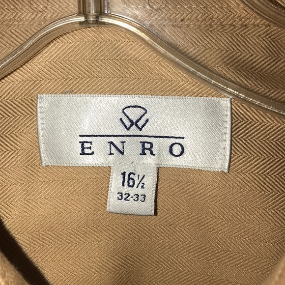 ENRO Tan Long Sleeve Button Down Shirt 32-33 - Picture 5 of 6
